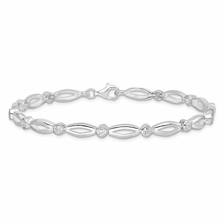 Lovely Rita's Bracelets Silver Polished Fancy Cubic Zirconia Bracelet