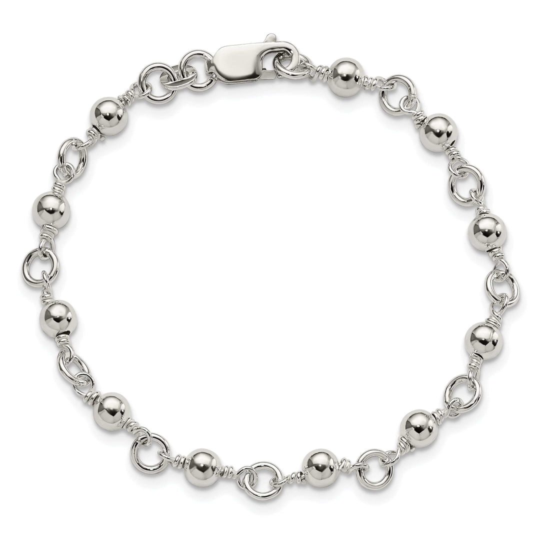 Lovely Rita's Bracelets Silver Polished Finish Bead and Ball Bracelet