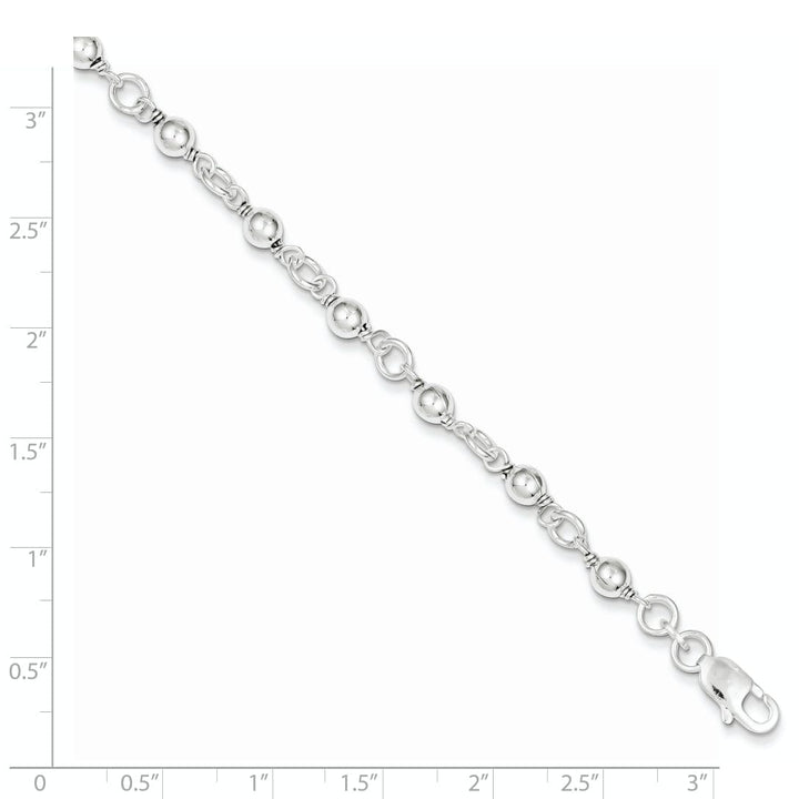 Lovely Rita's Bracelets Silver Polished Finish Bead and Ball Bracelet
