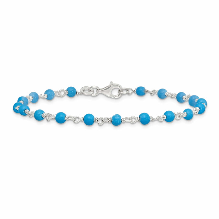 Lovely Rita's Bracelets Silver Polished Finish Blue Stone Bracelet