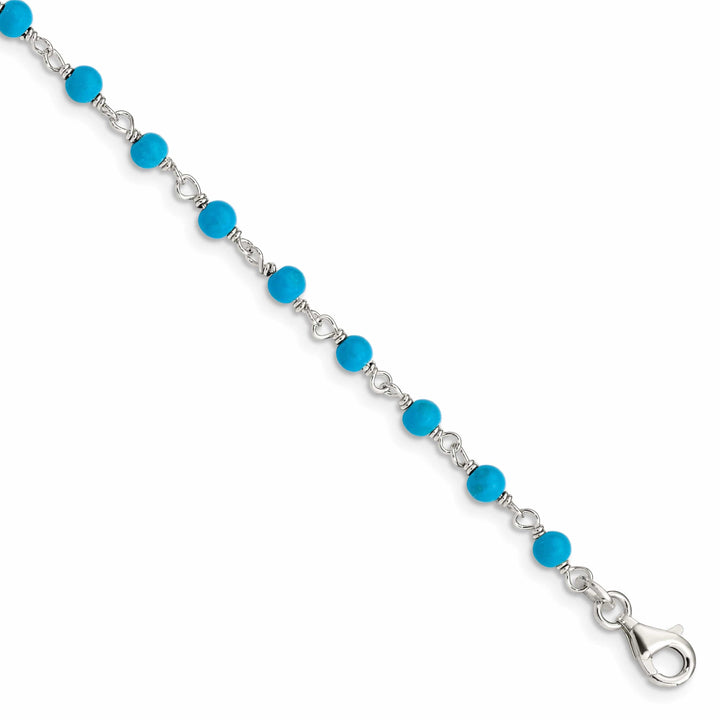 Lovely Rita's Bracelets Silver Polished Finish Blue Stone Bracelet