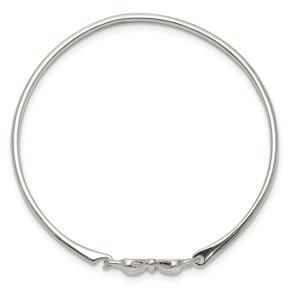 Lovely Rita's Bracelets Silver Polished Finish Bow Baby Bangle Bracelet