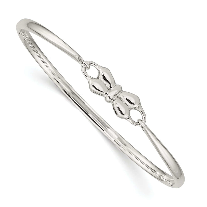 Lovely Rita's Bracelets Silver Polished Finish Bow Baby Bangle Bracelet