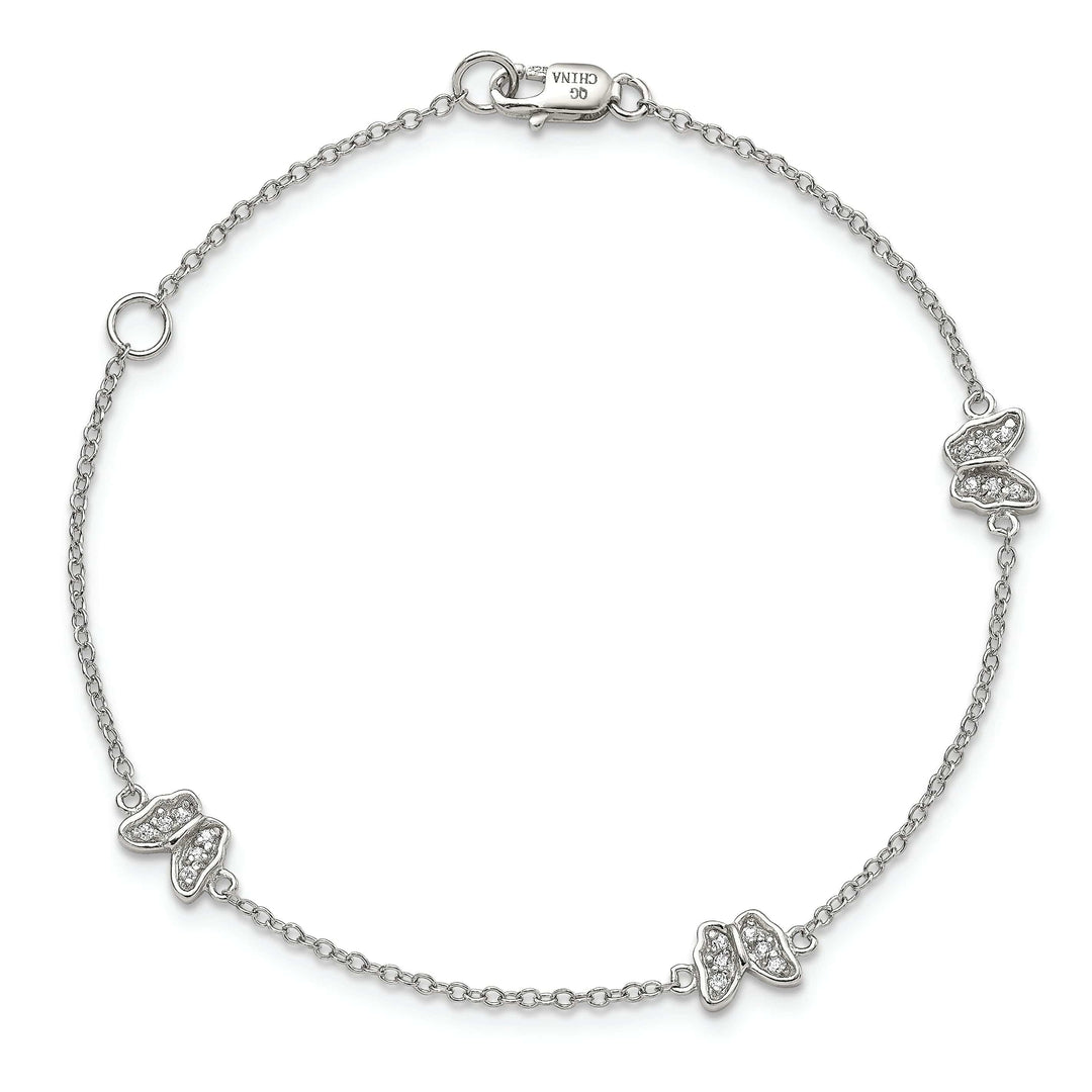 Lovely Rita's Bracelets Silver Polished Finish C.Z Butterfly Bracelet
