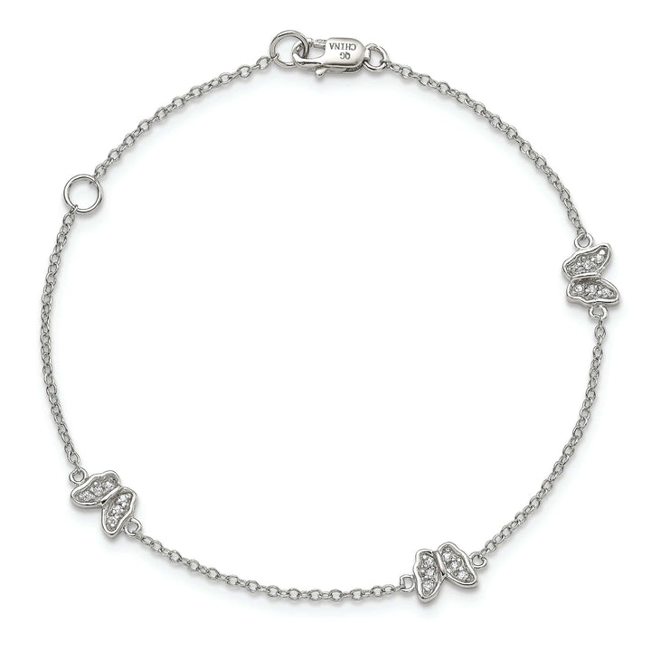 Lovely Rita's Bracelets Silver Polished Finish C.Z Butterfly Bracelet