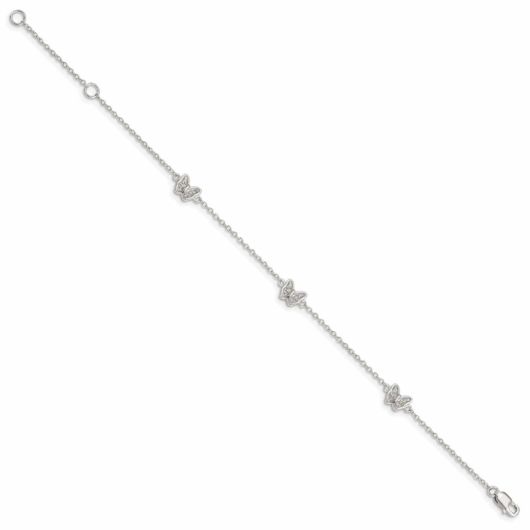 Lovely Rita's Bracelets Silver Polished Finish C.Z Butterfly Bracelet