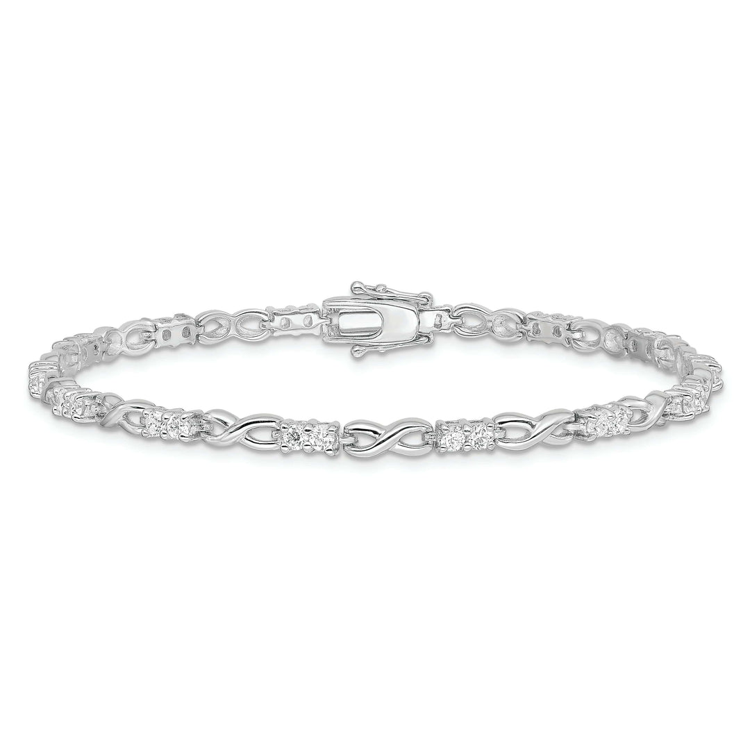 Lovely Rita's Bracelets Silver Polished Finish C.Z "X"and"O" Bracelet