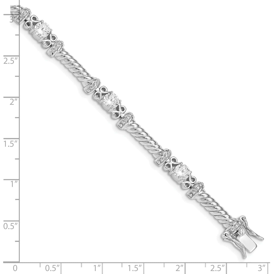 Lovely Rita's Bracelets Silver Polished Finish Cubic Zirconia Bracelet