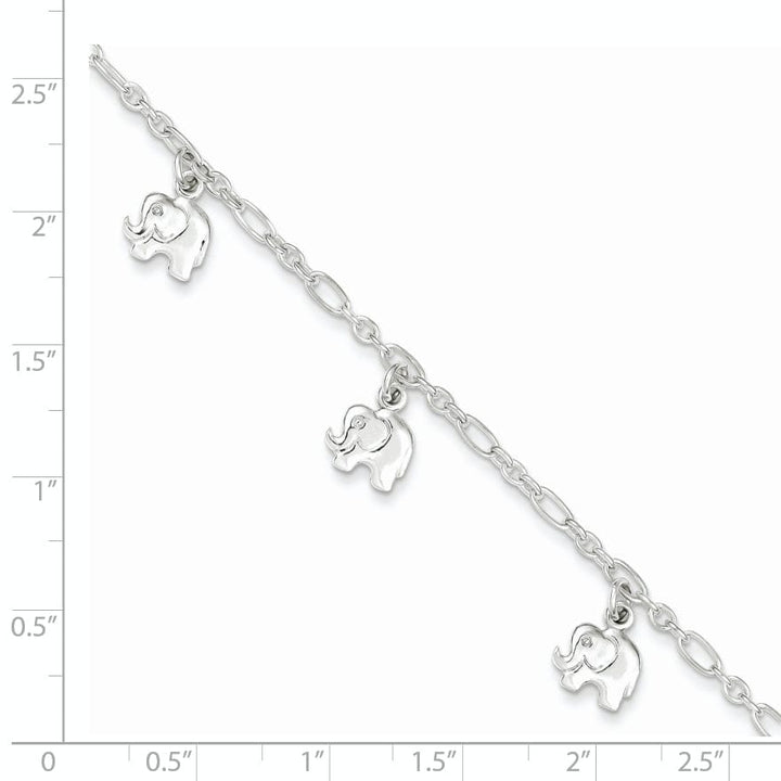 Lovely Rita's Bracelets Silver Polished Finish Dangle Elephant Bracelet