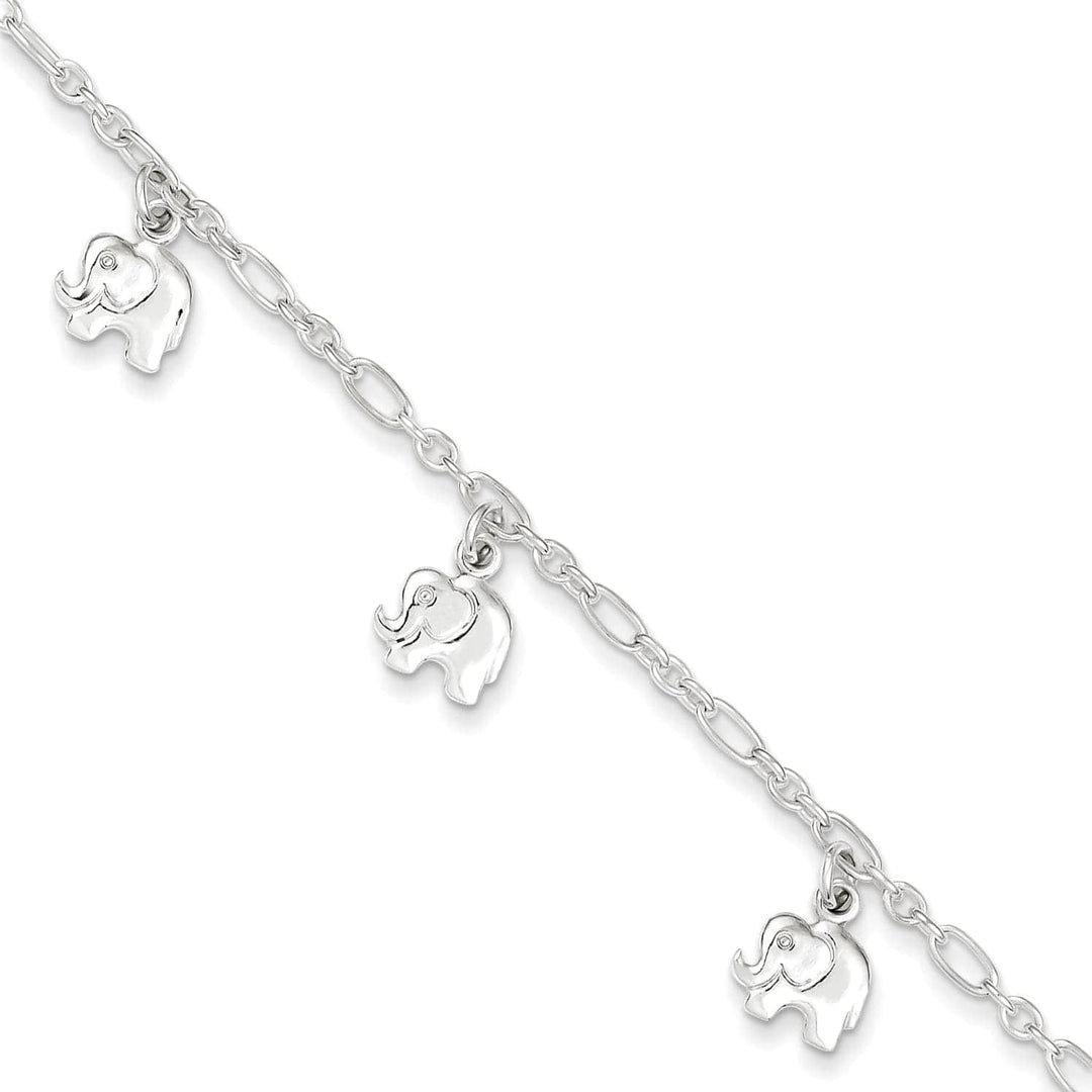 Lovely Rita's Bracelets Silver Polished Finish Dangle Elephant Bracelet