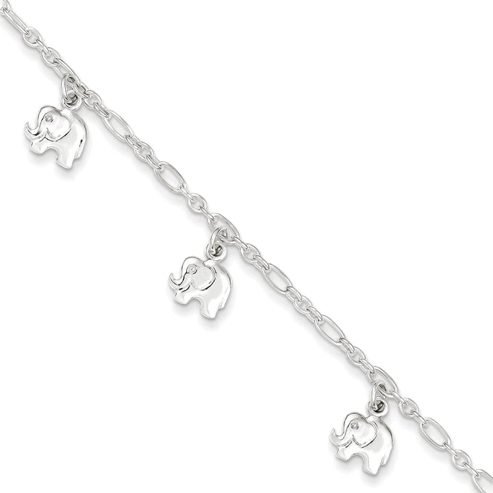 Lovely Rita's Bracelets Silver Polished Finish Dangle Elephant Bracelet