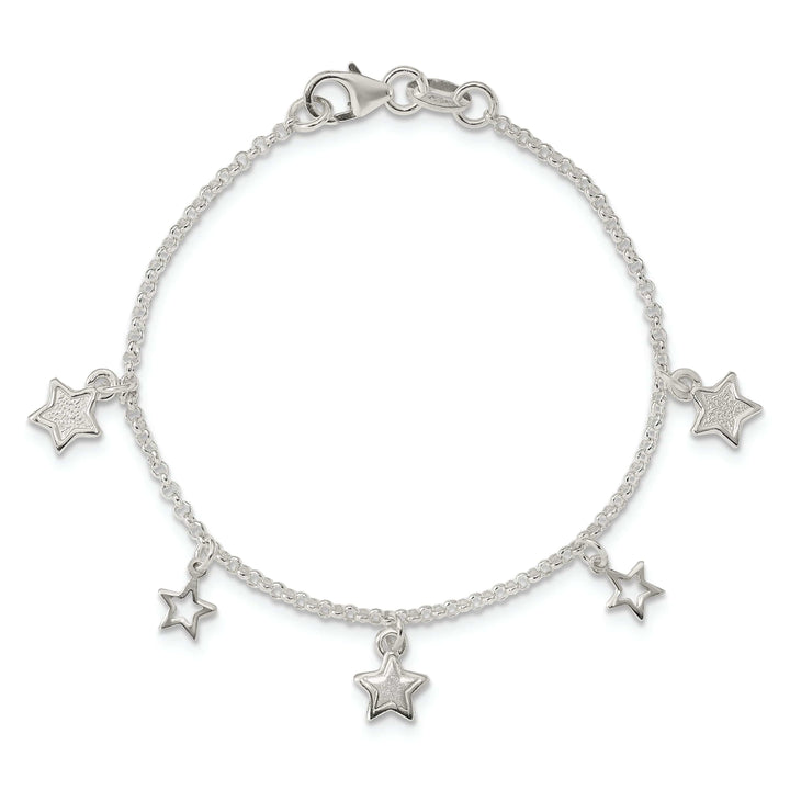 Lovely Rita's Bracelets Silver Polished Finish Dangle Star Bracelet