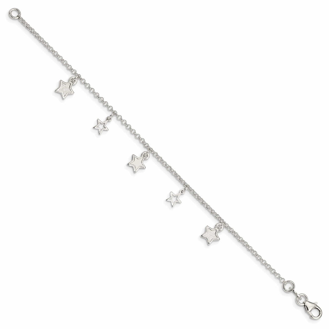 Lovely Rita's Bracelets Silver Polished Finish Dangle Star Bracelet