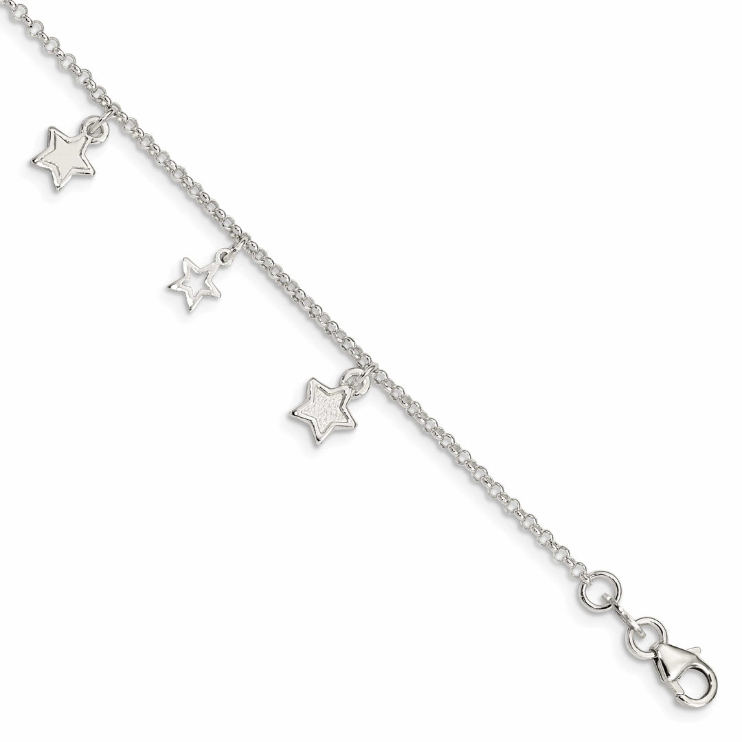 Lovely Rita's Bracelets Silver Polished Finish Dangle Star Bracelet