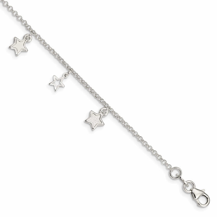 Lovely Rita's Bracelets Silver Polished Finish Dangle Star Bracelet