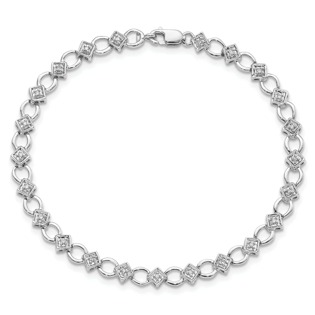 Lovely Rita's Bracelets Silver Polished Finish Diamond Bracelet