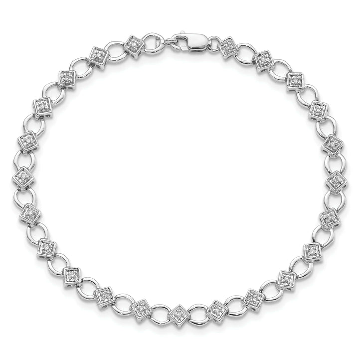Lovely Rita's Bracelets Silver Polished Finish Diamond Bracelet