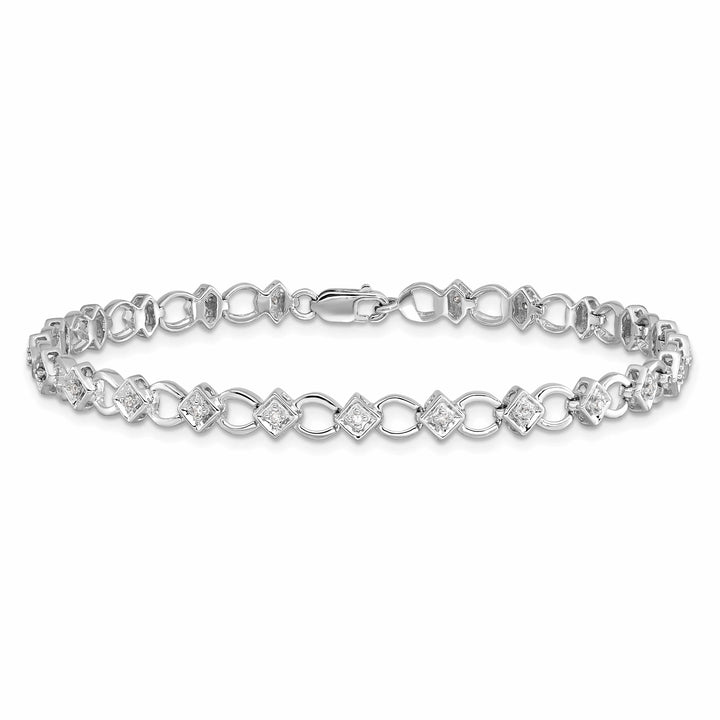 Lovely Rita's Bracelets Silver Polished Finish Diamond Bracelet