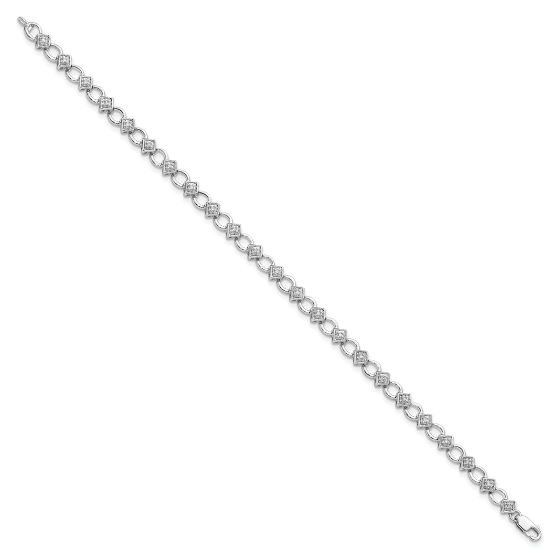 Lovely Rita's Bracelets Silver Polished Finish Diamond Bracelet