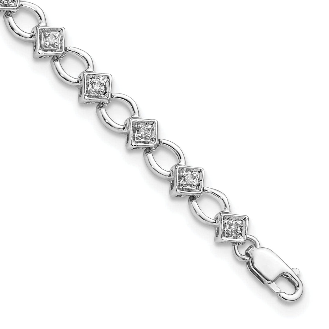Lovely Rita's Bracelets Silver Polished Finish Diamond Bracelet