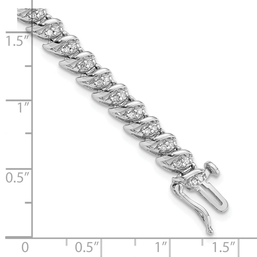Lovely Rita's Bracelets Silver Polished Finish Diamond Bracelet
