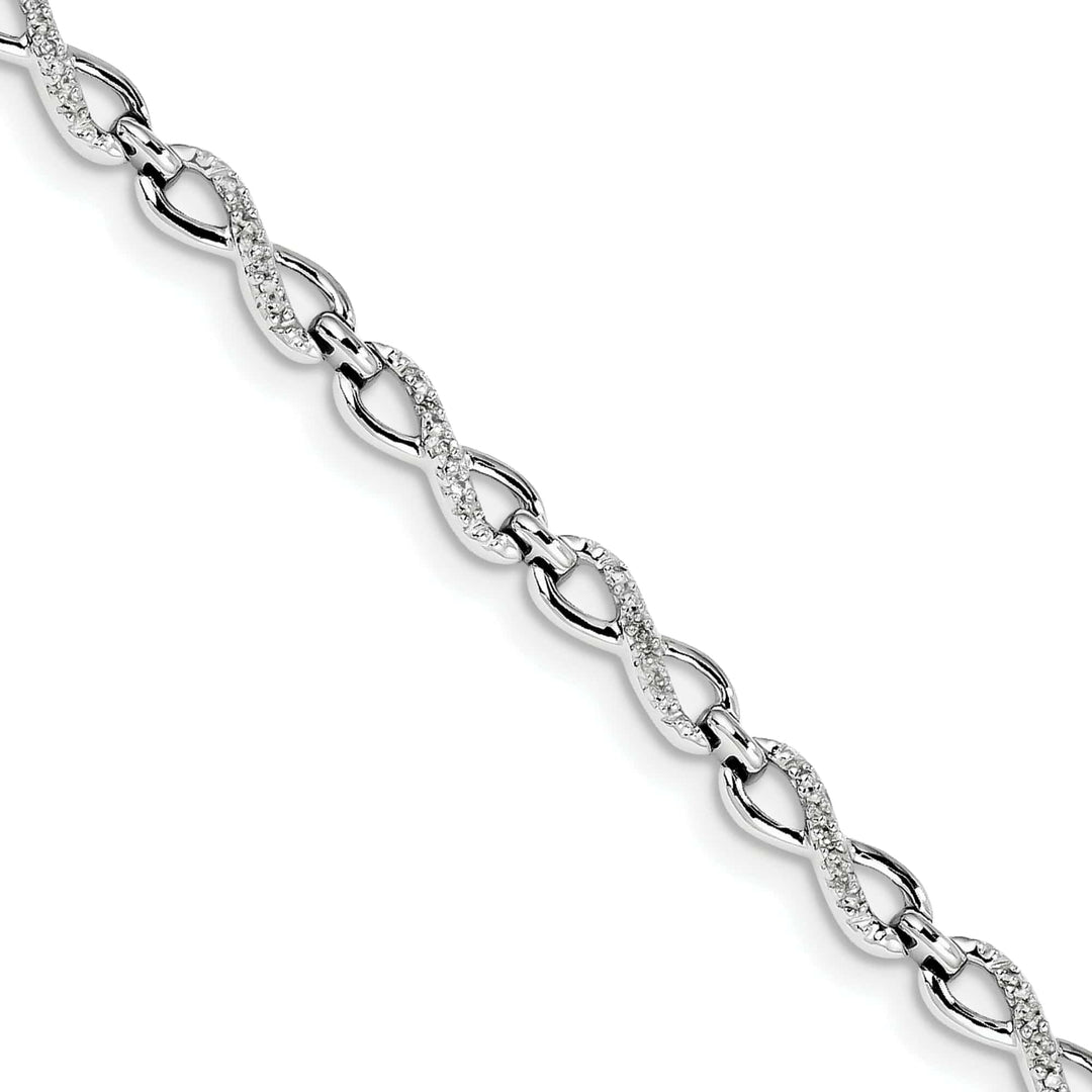 Lovely Rita's Bracelets Silver Polished Finish Diamond Bracelet