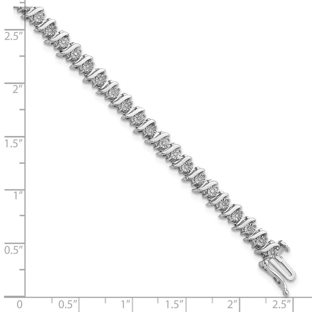 Lovely Rita's Bracelets Silver Polished Finish Diamond Fancy Bracelet