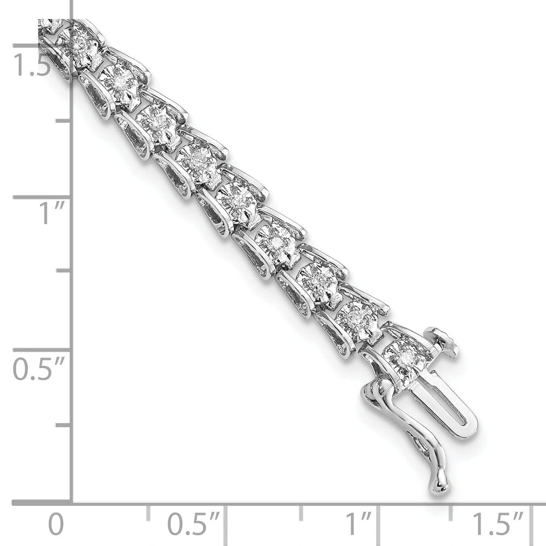 Lovely Rita's Bracelets Silver Polished Finish Diamond Tennis Bracelet