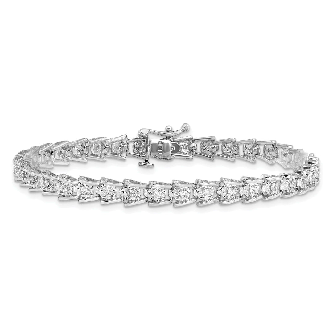 Lovely Rita's Bracelets Silver Polished Finish Diamond Tennis Bracelet