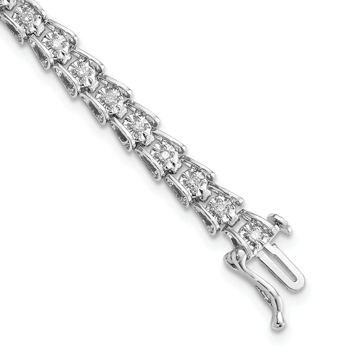 Lovely Rita's Bracelets Silver Polished Finish Diamond Tennis Bracelet