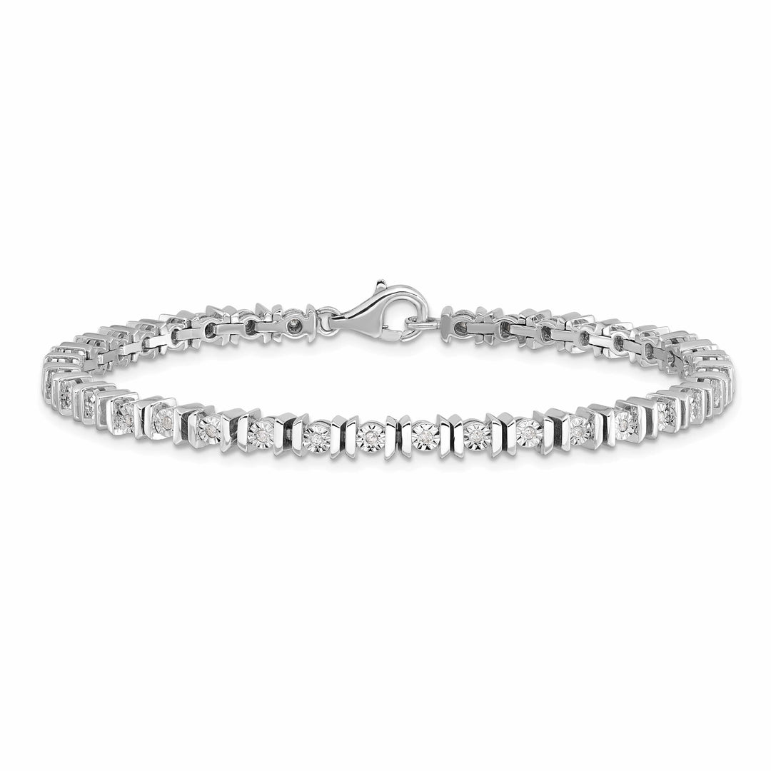 Lovely Rita's Bracelets Silver Polished Finish Diamond Tennis Bracelet