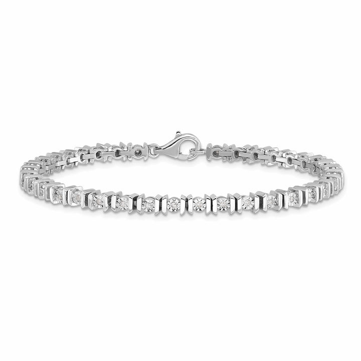 Lovely Rita's Bracelets Silver Polished Finish Diamond Tennis Bracelet