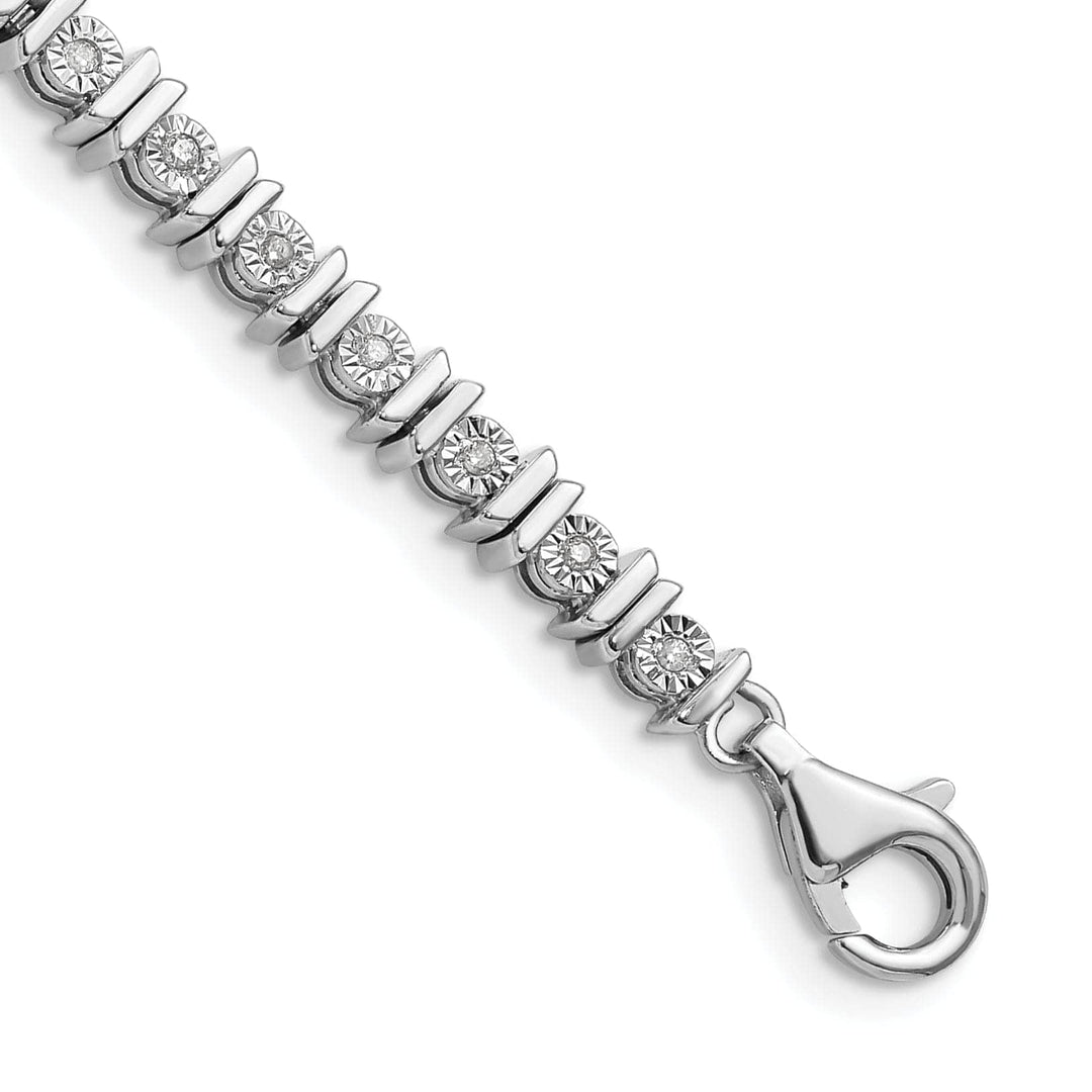 Lovely Rita's Bracelets Silver Polished Finish Diamond Tennis Bracelet