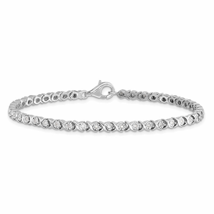 Lovely Rita's Bracelets Silver Polished Finish Diamond Tennis Bracelet