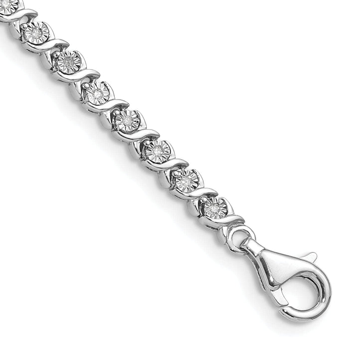 Lovely Rita's Bracelets Silver Polished Finish Diamond Tennis Bracelet
