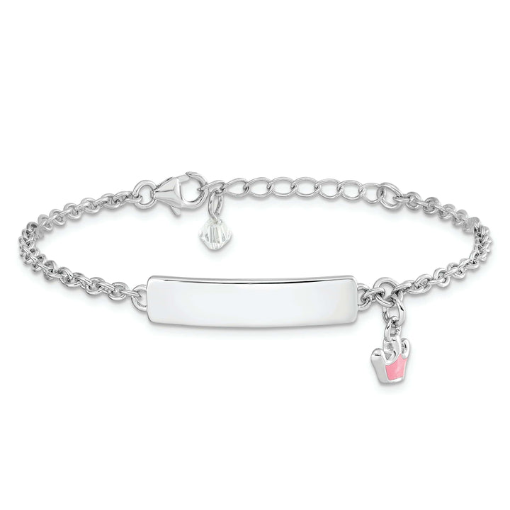 Lovely Rita's Bracelets Silver Polished Finish Enameled Crown Bracelet
