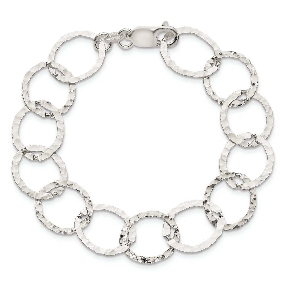 Lovely Rita's Bracelets Silver Polished Finish Fancy Hammered Bracelet