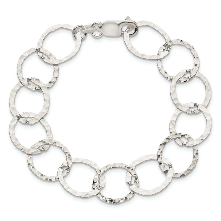 Lovely Rita's Bracelets Silver Polished Finish Fancy Hammered Bracelet