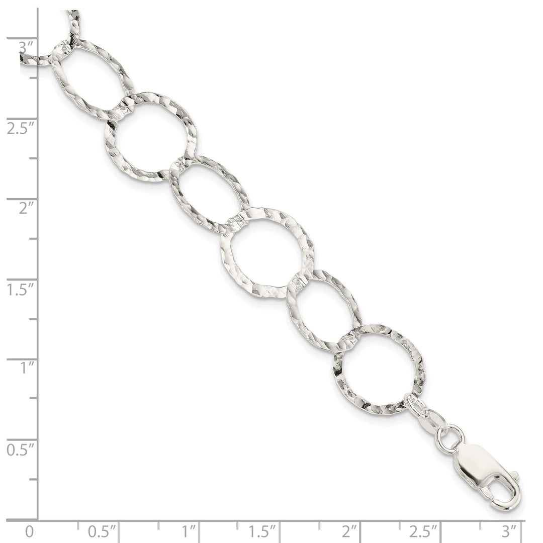 Lovely Rita's Bracelets Silver Polished Finish Fancy Hammered Bracelet