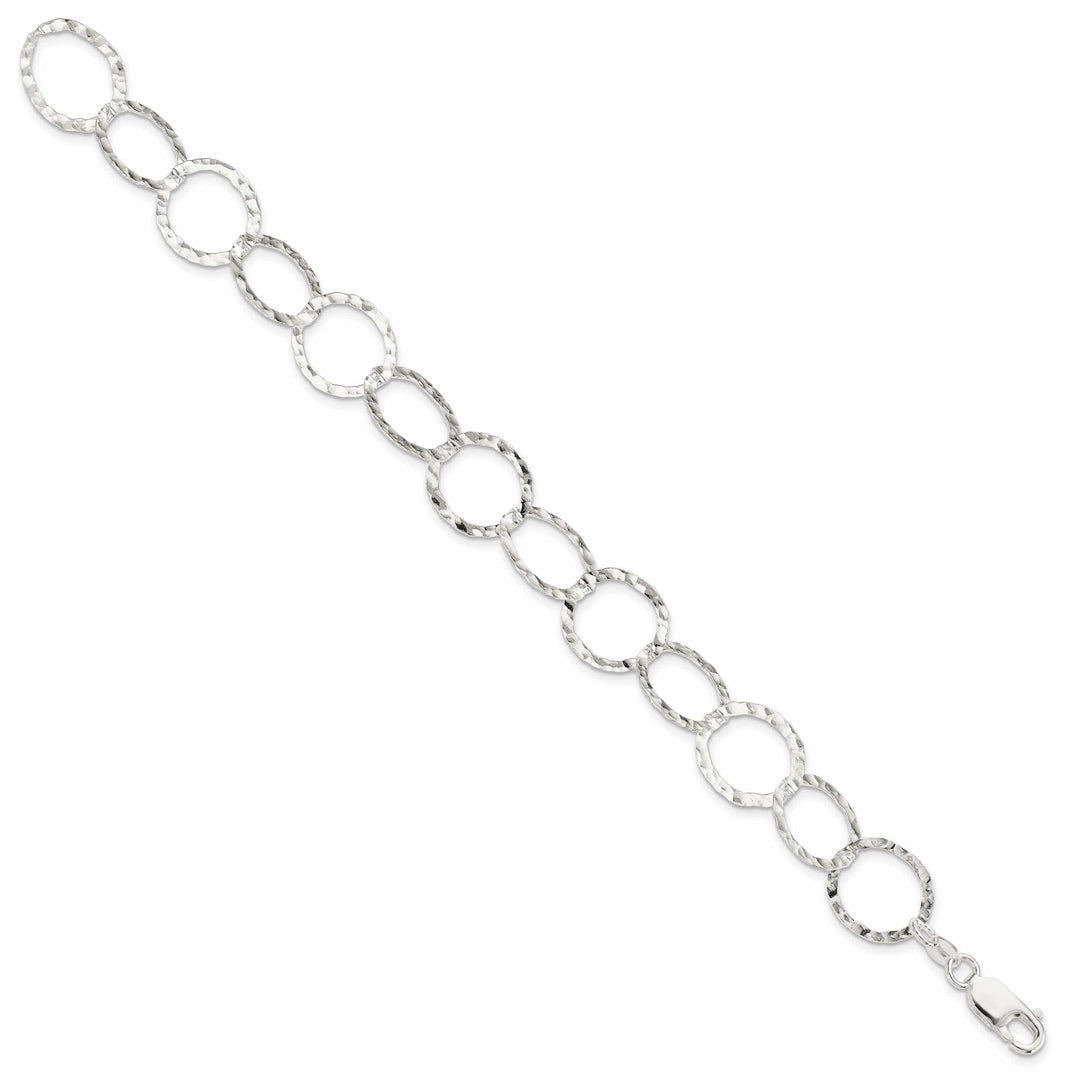 Lovely Rita's Bracelets Silver Polished Finish Fancy Hammered Bracelet