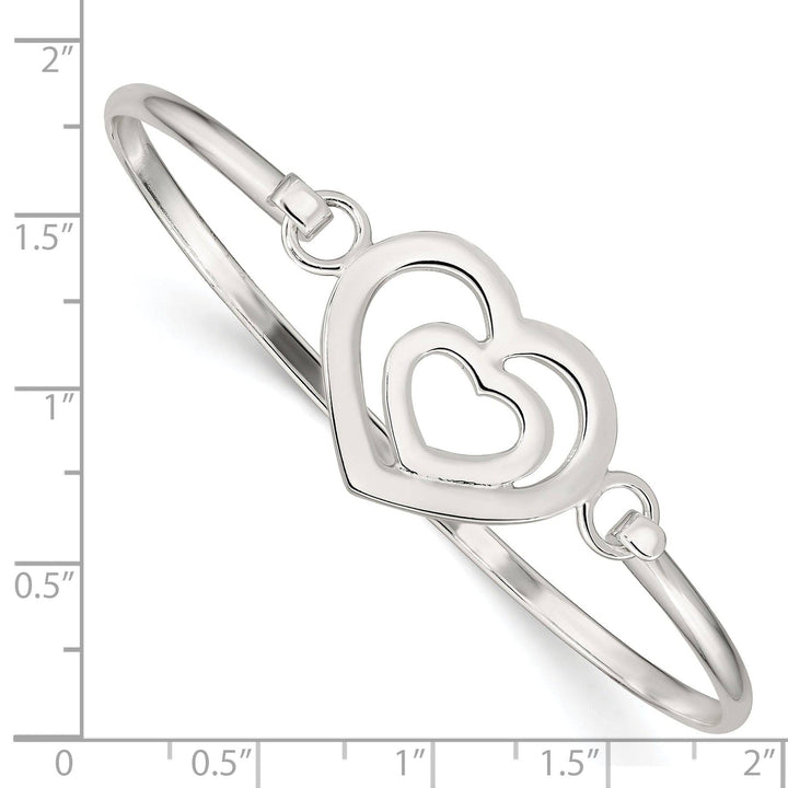 Lovely Rita's Bracelets Silver Polished Finish Flexible Heart Bangle
