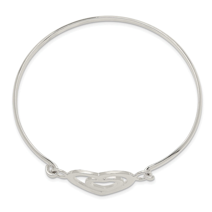 Lovely Rita's Bracelets Silver Polished Finish Flexible Heart Bangle