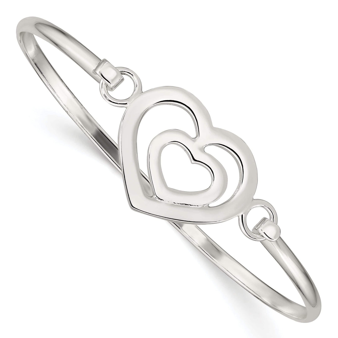 Lovely Rita's Bracelets Silver Polished Finish Flexible Heart Bangle