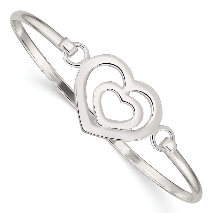 Lovely Rita's Bracelets Silver Polished Finish Flexible Heart Bangle