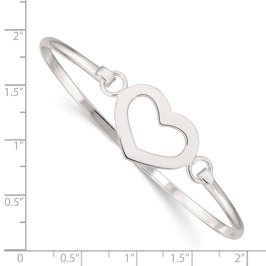 Lovely Rita's Bracelets Silver Polished Finish Flexible Heart Bangle