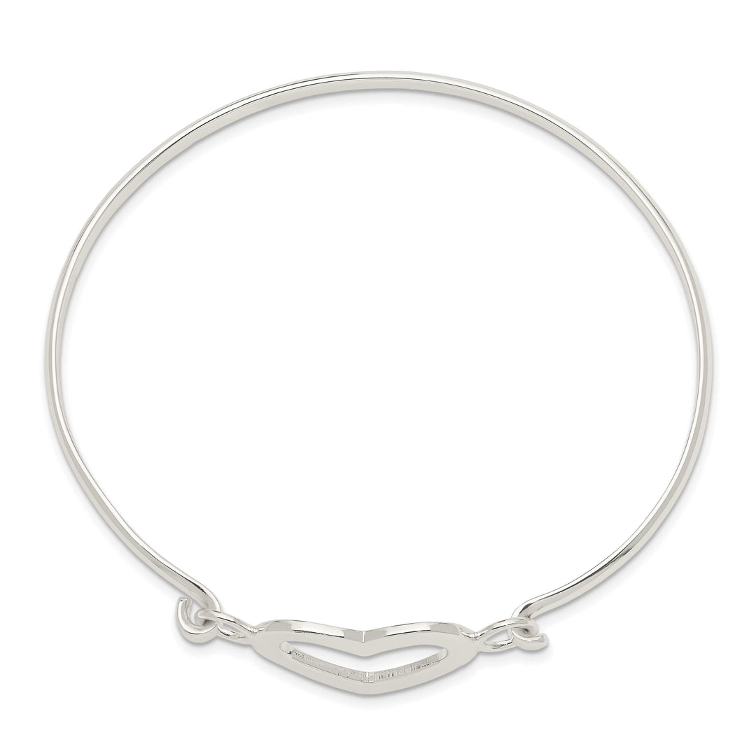 Lovely Rita's Bracelets Silver Polished Finish Flexible Heart Bangle
