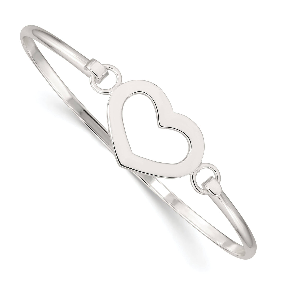 Lovely Rita's Bracelets Silver Polished Finish Flexible Heart Bangle