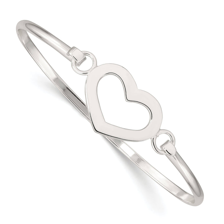 Lovely Rita's Bracelets Silver Polished Finish Flexible Heart Bangle