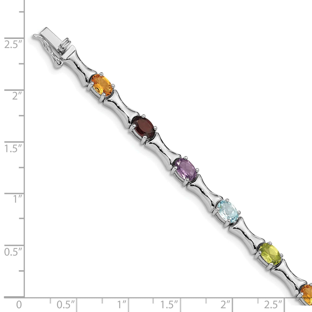 Lovely Rita's Bracelets Silver Polished Finish Multi Gemstone Bracelet