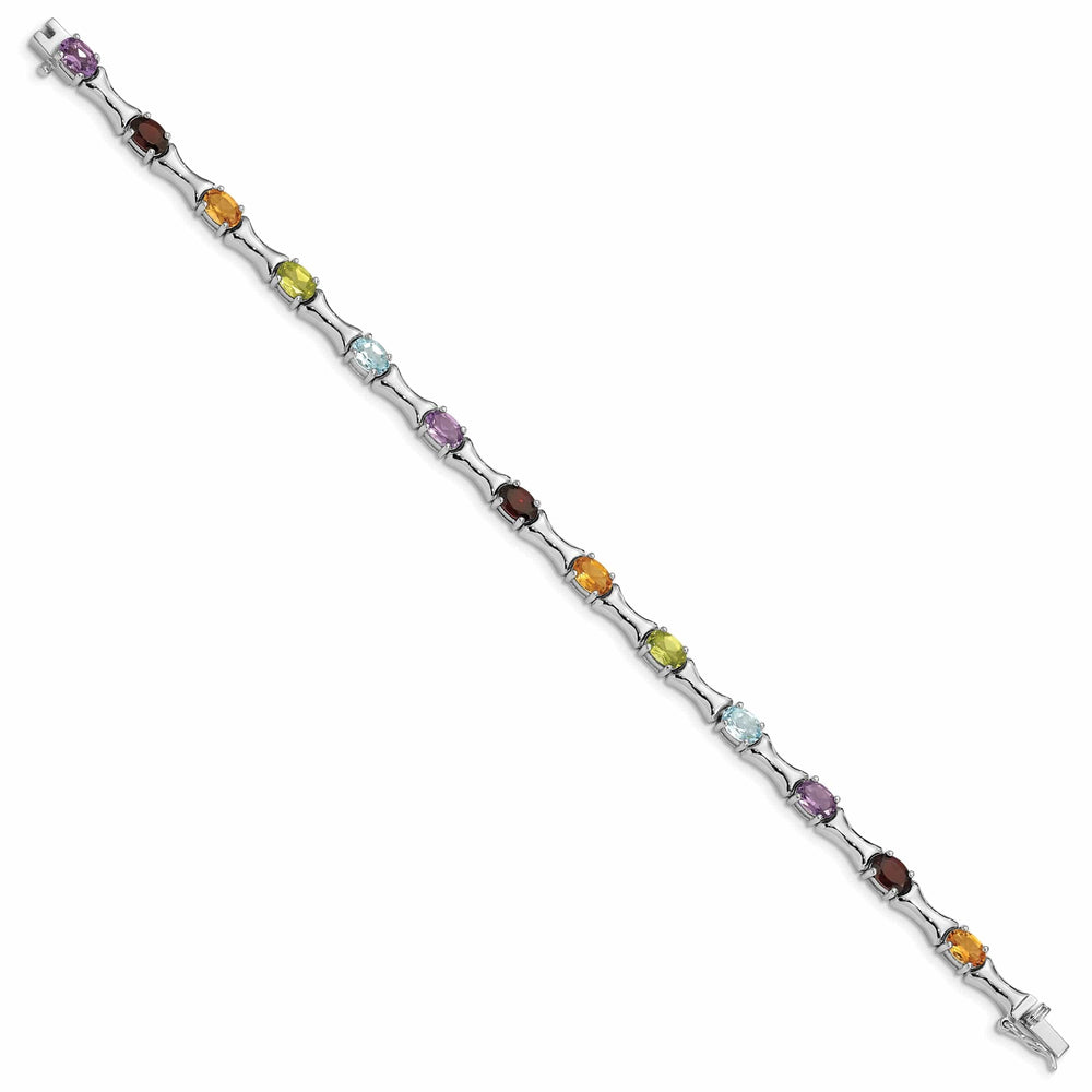Lovely Rita's Bracelets Silver Polished Finish Multi Gemstone Bracelet